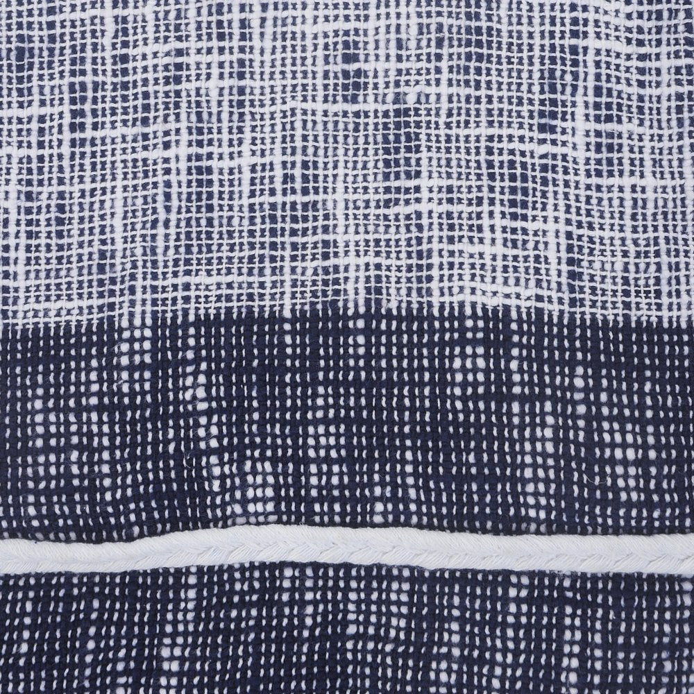 Blue Woven Cotton Geometric Throw — view 9