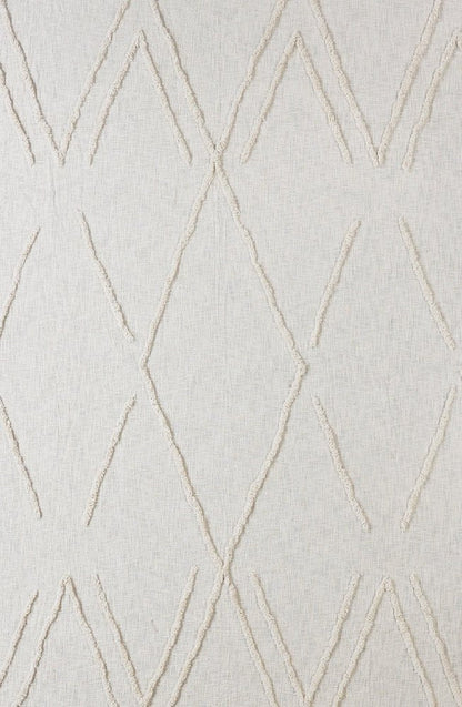Ivory Geometric Queen Cotton Coverlet With Fringe HomeRoots