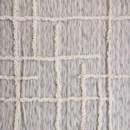 60" X 50" Gray Woven Cotton Striped Throw Blanket with Fringe HomeRoots