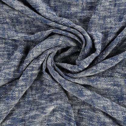 50" X 60" Blue and White Woven Cotton Throw Blanket with Fringe HomeRoots