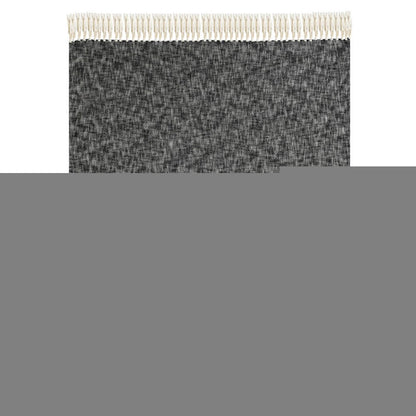 50" X 60" Black and White Woven Cotton Throw Blanket with Fringe HomeRoots