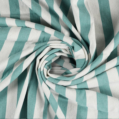 50" X 60" Blue and White Woven Cotton Striped Throw Blanket with Tassels HomeRoots