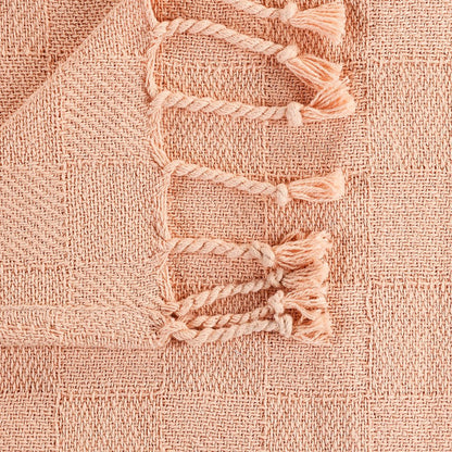 50" X 60" Orange Woven Cotton Throw Blanket with Fringe HomeRoots