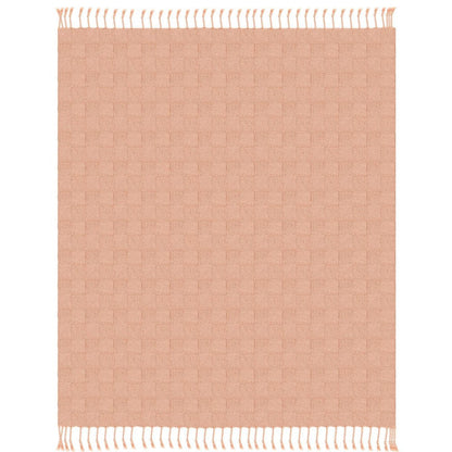 50" X 60" Orange Woven Cotton Throw Blanket with Fringe HomeRoots