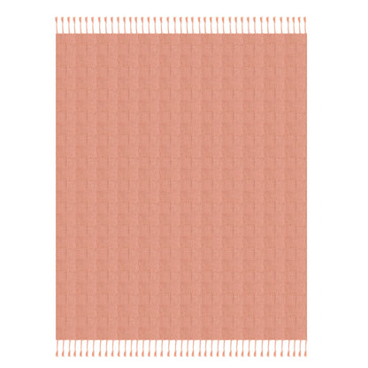 50" X 60" Pink Woven Cotton Throw Blanket with Fringe