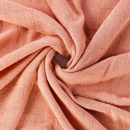 50" X 60" Pink Woven Cotton Throw Blanket with Fringe