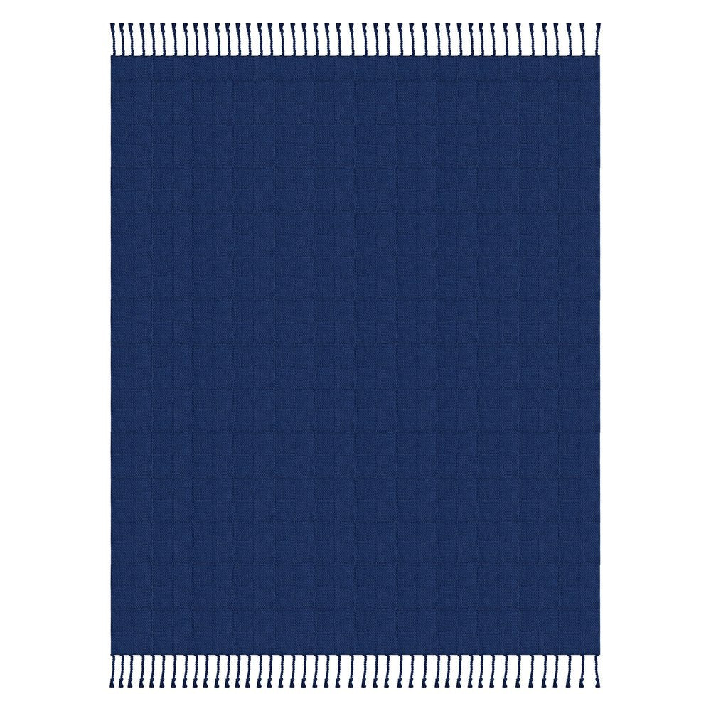 50" X 60" Pink Woven Cotton Throw Blanket with Fringe HomeRoots