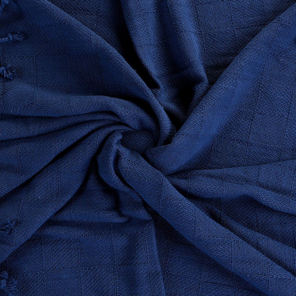 50" X 60" Pink Woven Cotton Throw Blanket with Fringe HomeRoots