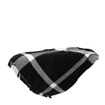 Black and White Woven Cotton Checkered Throw Blanket HomeRoots
