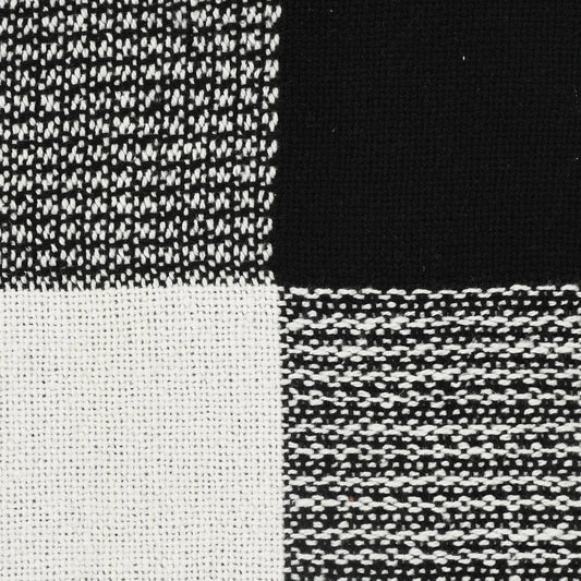 50" X 60" Blue and White Woven Cotton Checkered Throw Blanket with Fringe HomeRoots