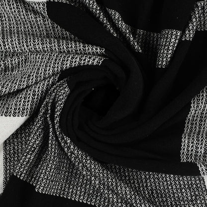 50" X 60" Gray Woven Cotton Checkered Throw Blanket with Fringe