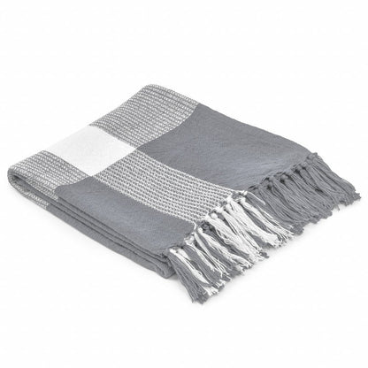 Black and White Woven Cotton Checkered Throw Blanket HomeRoots