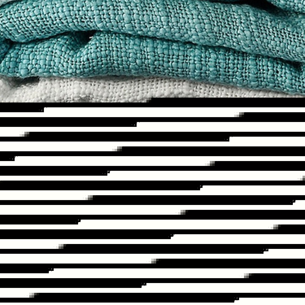 50" X 60" Black and White Woven Cotton Ombre Throw Blanket with Fringe HomeRoots