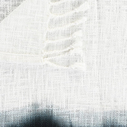 50" X 60" Black and White Woven Cotton Ombre Throw Blanket with Fringe HomeRoots