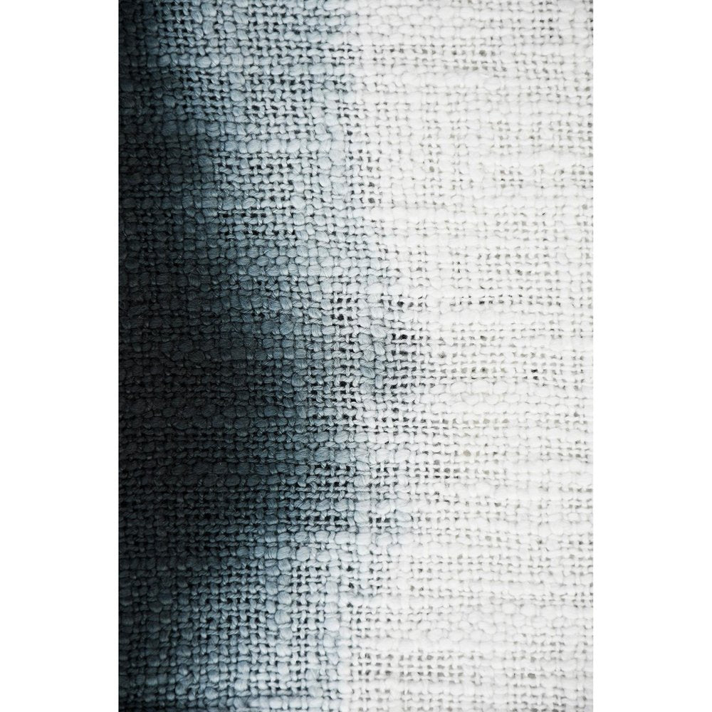 50" X 60" Black and White Woven Cotton Ombre Throw Blanket with Fringe HomeRoots