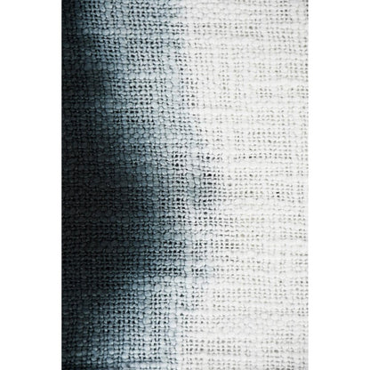 50" X 60" Black and White Woven Cotton Ombre Throw Blanket with Fringe HomeRoots
