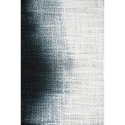 50" X 60" Black and White Woven Cotton Ombre Throw Blanket with Fringe HomeRoots