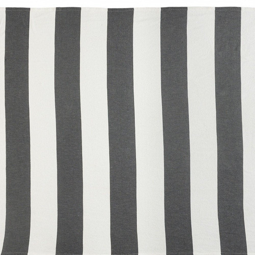 50" X 60" Blue and White Woven Cotton Striped Throw Blanket with Tassels — view 7