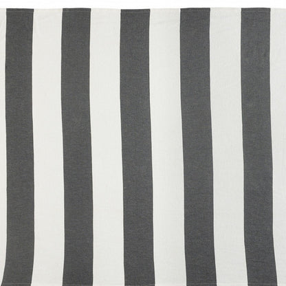 50" X 60" Gray and White Woven Cotton Striped Throw Blanket with Tassels