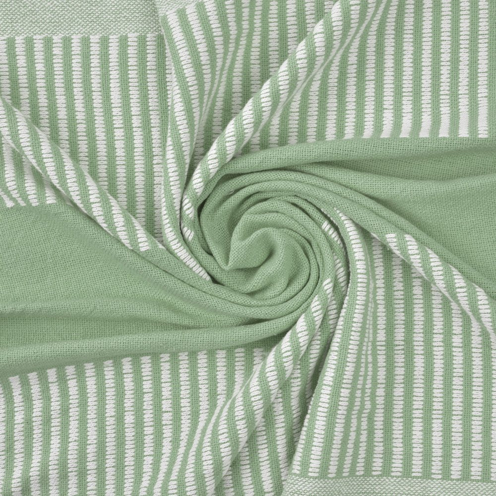 50" X 60" Purple Woven Cotton Striped Throw Blanket with Tassels — view 2
