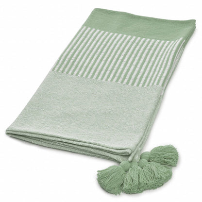50" X 60" Purple Woven Cotton Striped Throw Blanket with Tassels HomeRoots