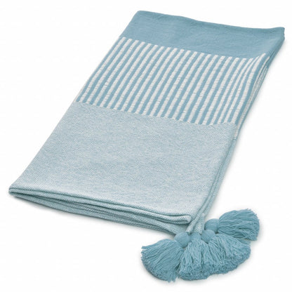 50" X 60" Purple Woven Cotton Striped Throw Blanket with Tassels HomeRoots