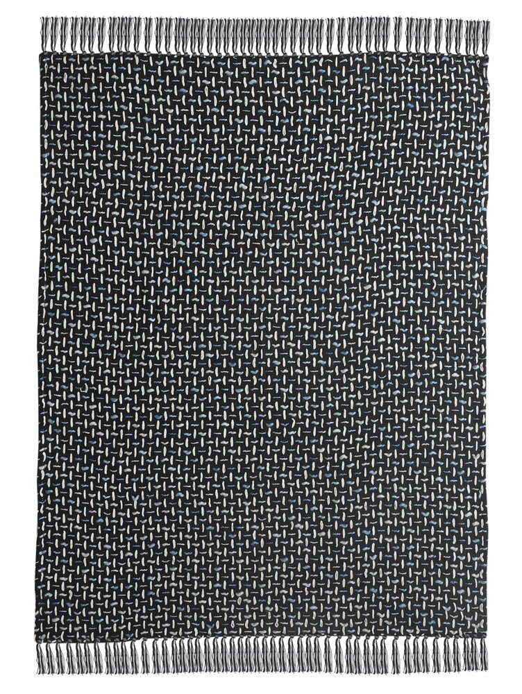 50" X 60" Black And Gold Geometric Cotton Woven Throw Blanket with Tassels HomeRoots