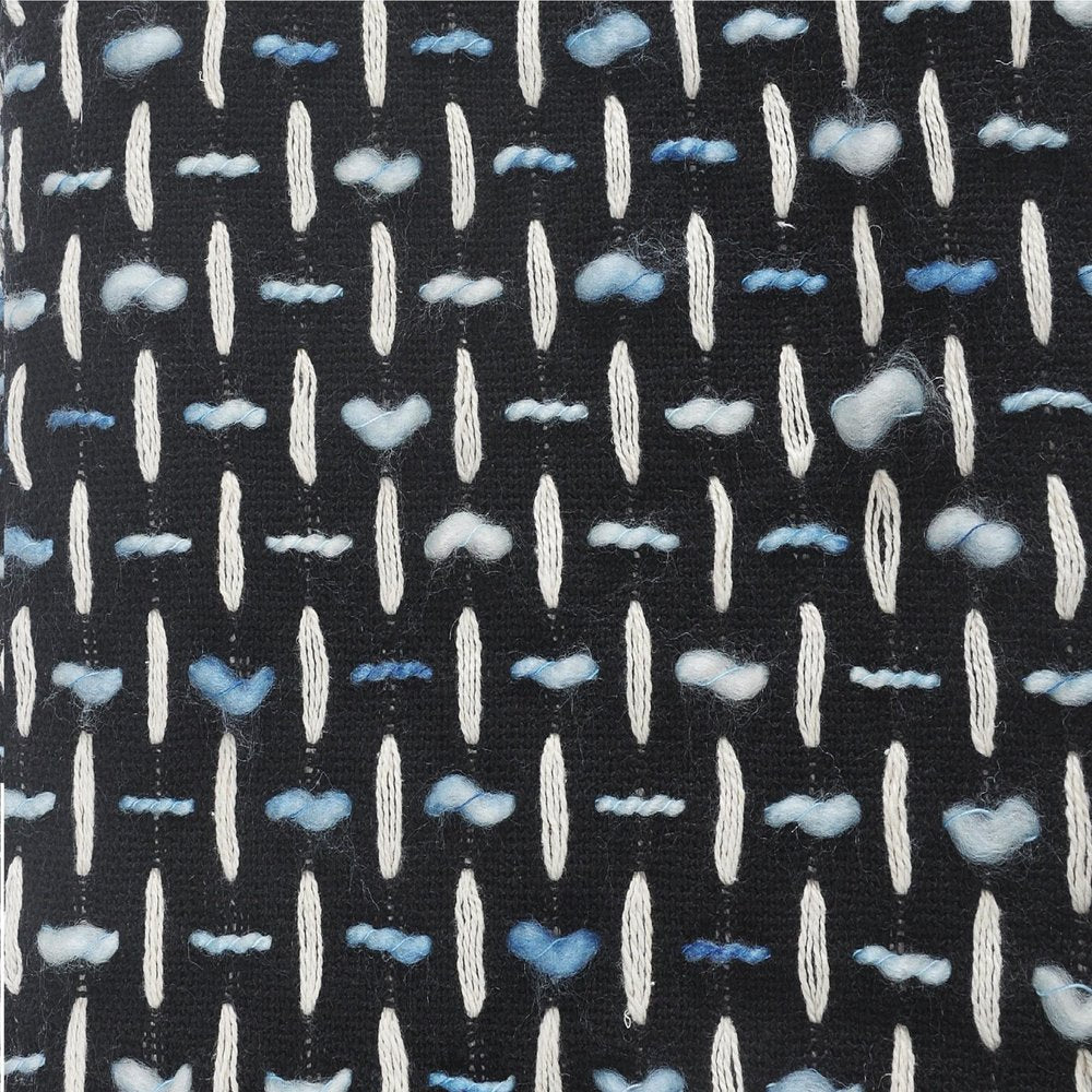 Black and Blue Woven Cotton Geometric Throw Blanket HomeRoots