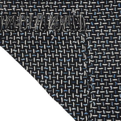 50" X 60" Black And Gold Geometric Cotton Woven Throw Blanket with Tassels HomeRoots