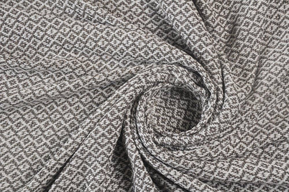 50" X 60" Gray and White Woven Cotton Geometric Throw Blanket with Fringe HomeRoots