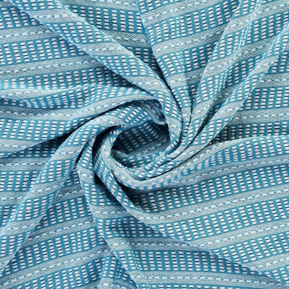 Blue and White Woven Cotton Striped Throw Blanket HomeRoots