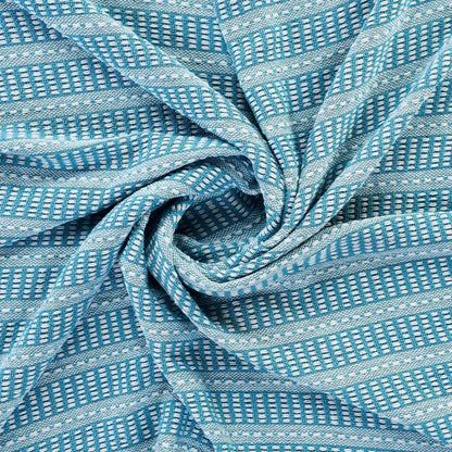 Blue and White Woven Cotton Striped Throw Blanket HomeRoots