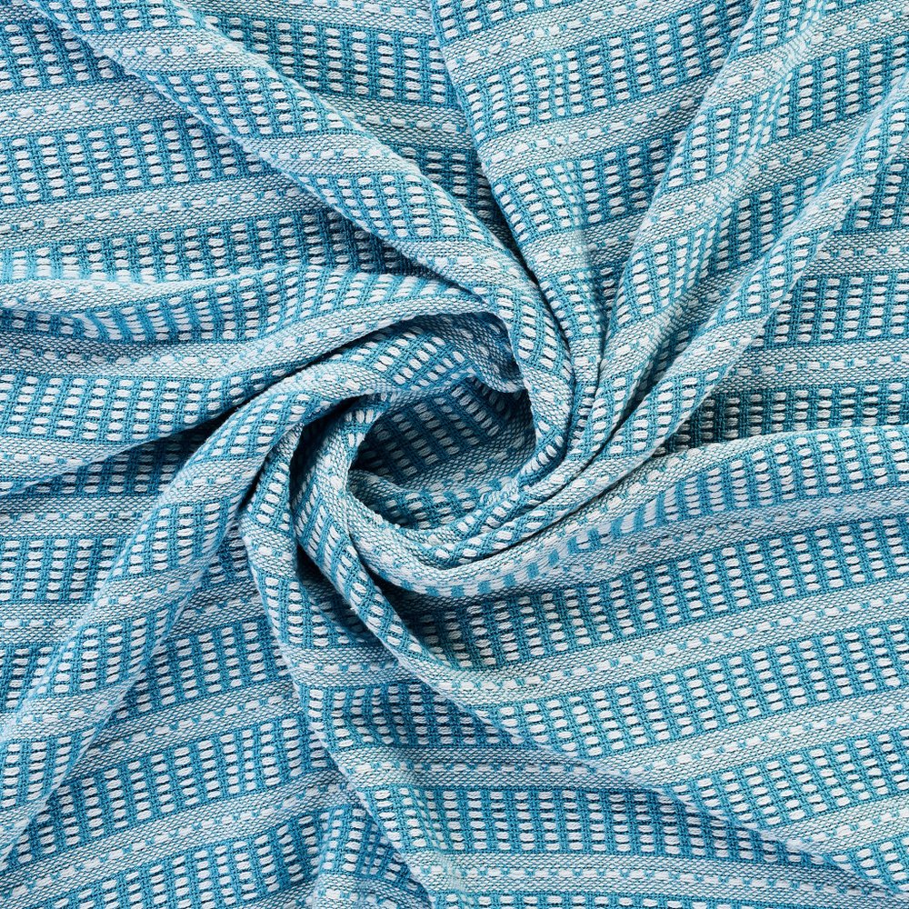 Blue and White Woven Cotton Striped Throw Blanket HomeRoots