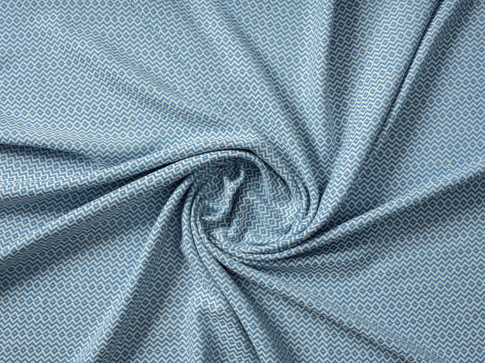 50" X 60" Blue and White Woven Cotton Geometric Throw Blanket with Fringe HomeRoots
