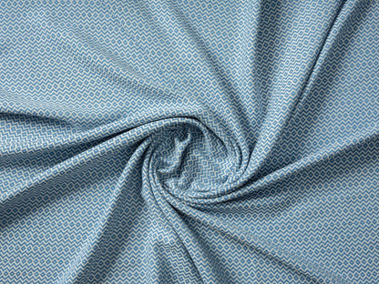 50" X 60" Blue and White Woven Cotton Geometric Throw Blanket with Fringe HomeRoots