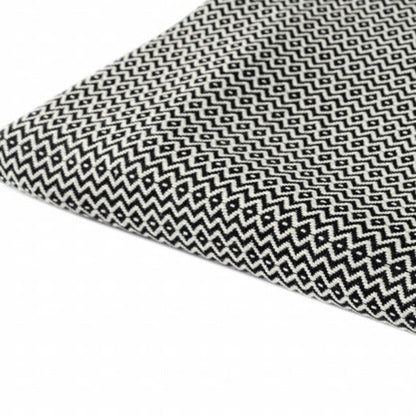 50" X 60" Blue and White Woven Cotton Geometric Throw Blanket with Fringe HomeRoots