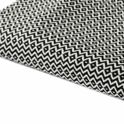 50" X 60" Blue and White Woven Cotton Geometric Throw Blanket with Fringe HomeRoots
