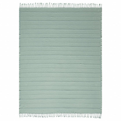 Green Woven Cotton Striped Throw Blanket HomeRoots