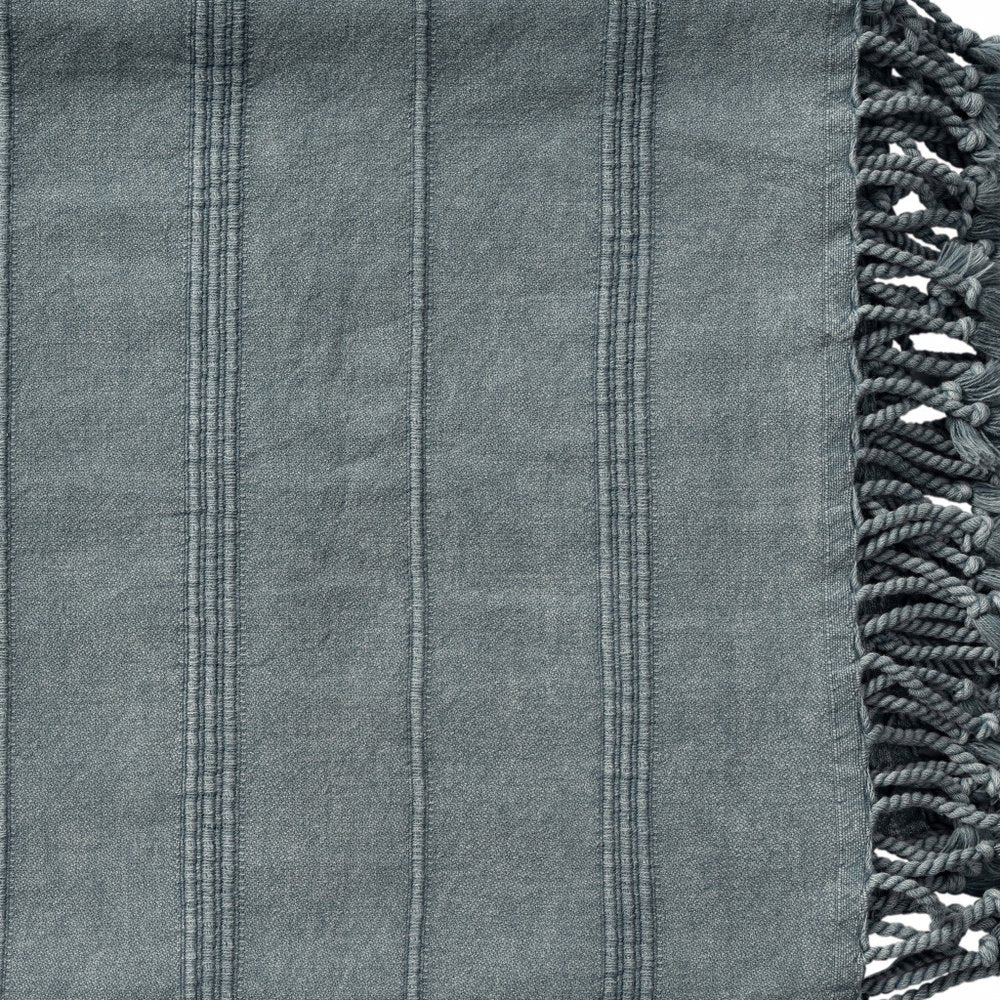 Green Woven Cotton Striped Throw Blanket HomeRoots