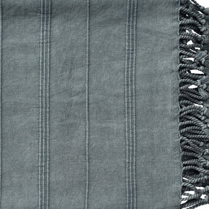 Green Woven Cotton Striped Throw Blanket HomeRoots