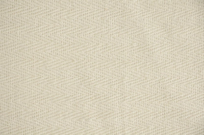 60" X 50" Cream Woven Cotton Chevron Throw Blanket with Tassels HomeRoots