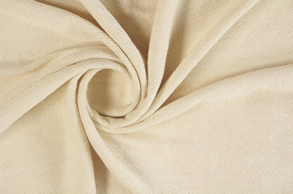 60" X 50" Cream Woven Cotton Chevron Throw Blanket with Tassels HomeRoots