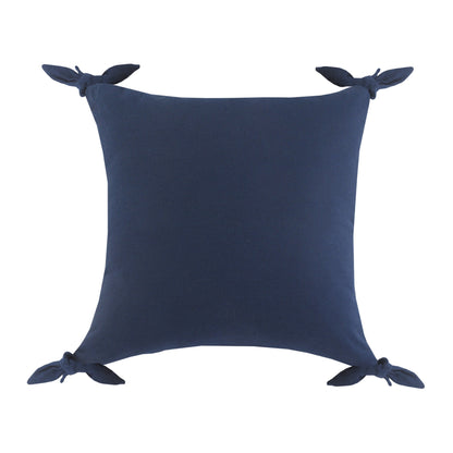 20" X 20" Navy Blue 100% Cotton Zippered Pillow 4.0" (L) x 20.0" (W) x 20.0" (H) FurniFindUSA