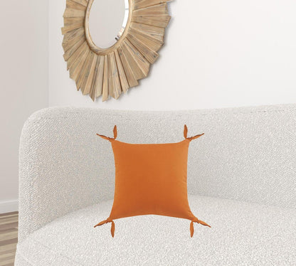20" X 20" Burnt Orange 100% Cotton Zippered Pillow HomeRoots
