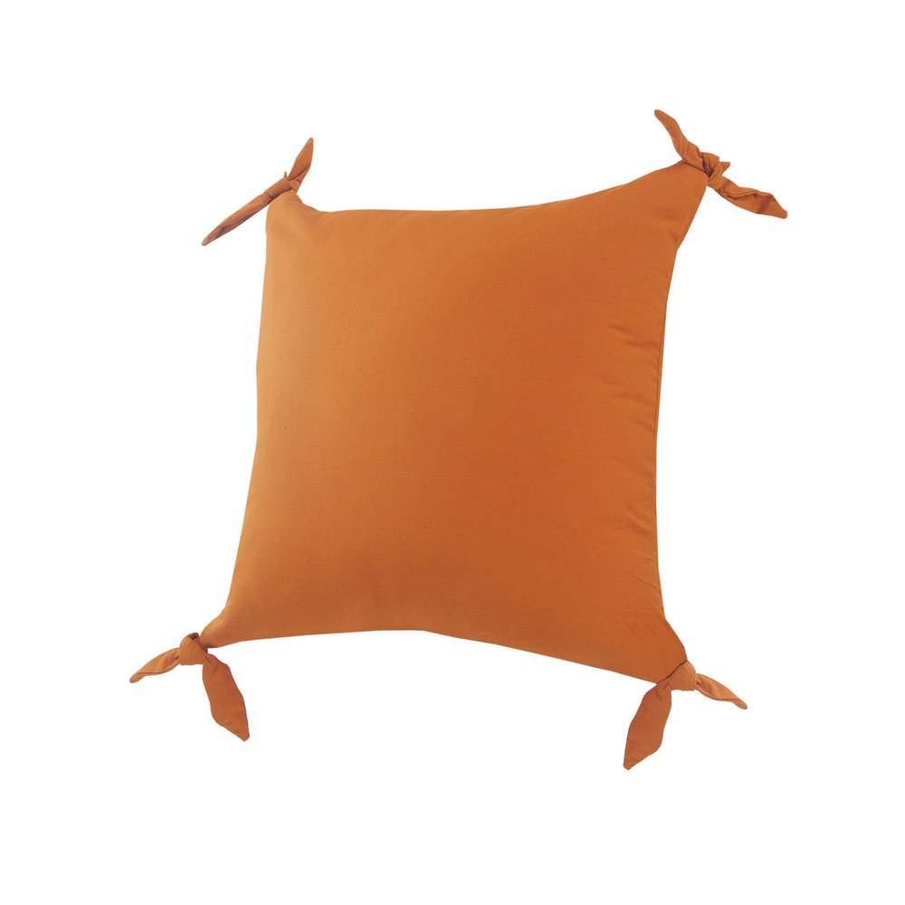 20" X 20" Burnt Orange 100% Cotton Zippered Pillow — view 5