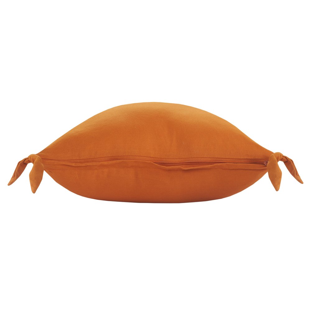 20" X 20" Burnt Orange 100% Cotton Zippered Pillow — view 6