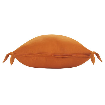 20" X 20" Burnt Orange 100% Cotton Zippered Pillow HomeRoots