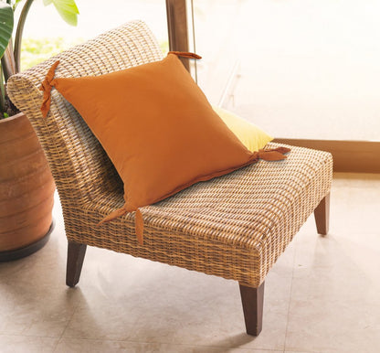 20" X 20" Burnt Orange 100% Cotton Zippered Pillow HomeRoots