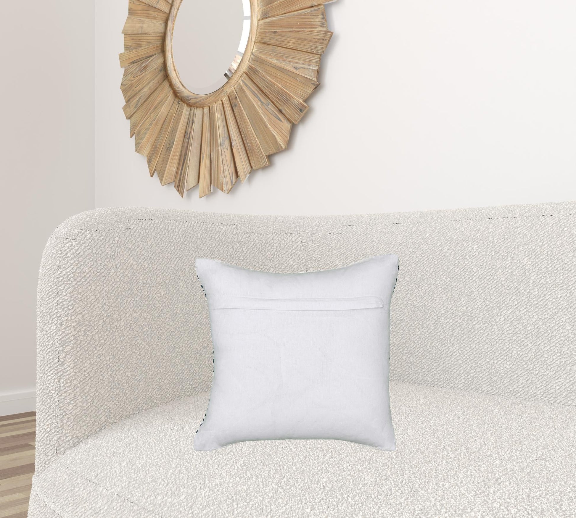 18" X 18" Blue White And Gray 100% Cotton Chevron Zippered Pillow FurniFindUSA