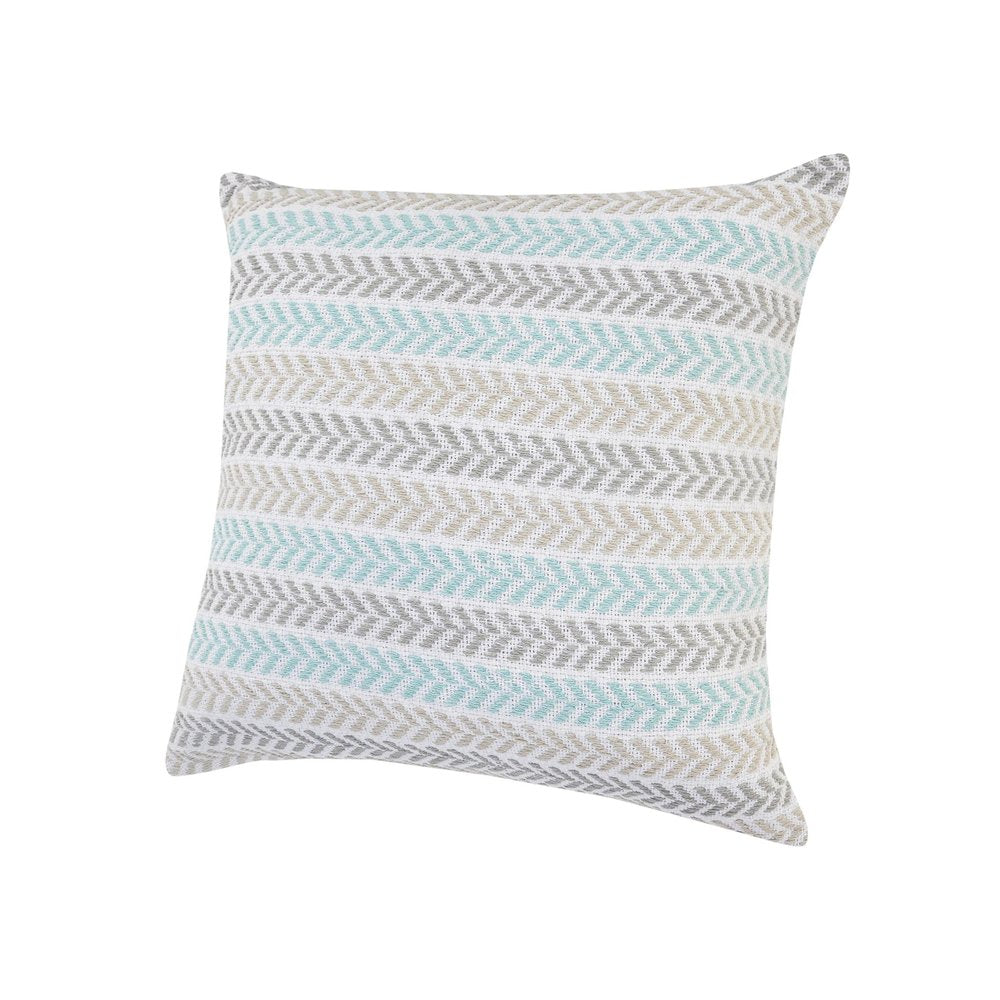 18" Green And White Chevron Cotton Throw Pillow — view 11